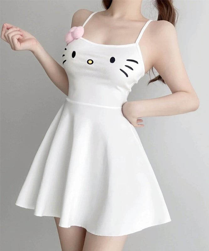 White suspender dress BL58