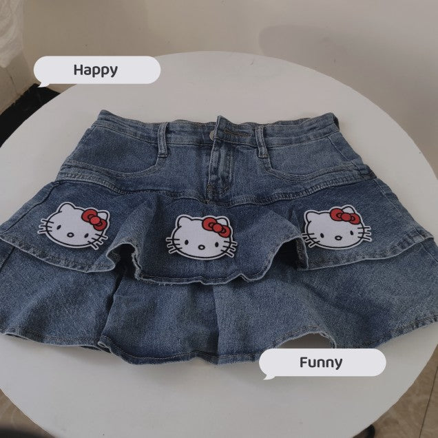 Cat denim skirt BL30