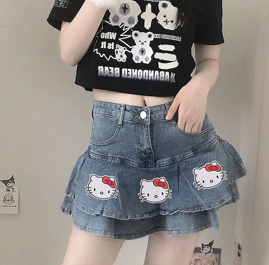 Cat denim skirt BL30
