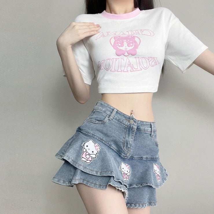 Cat denim skirt BL30