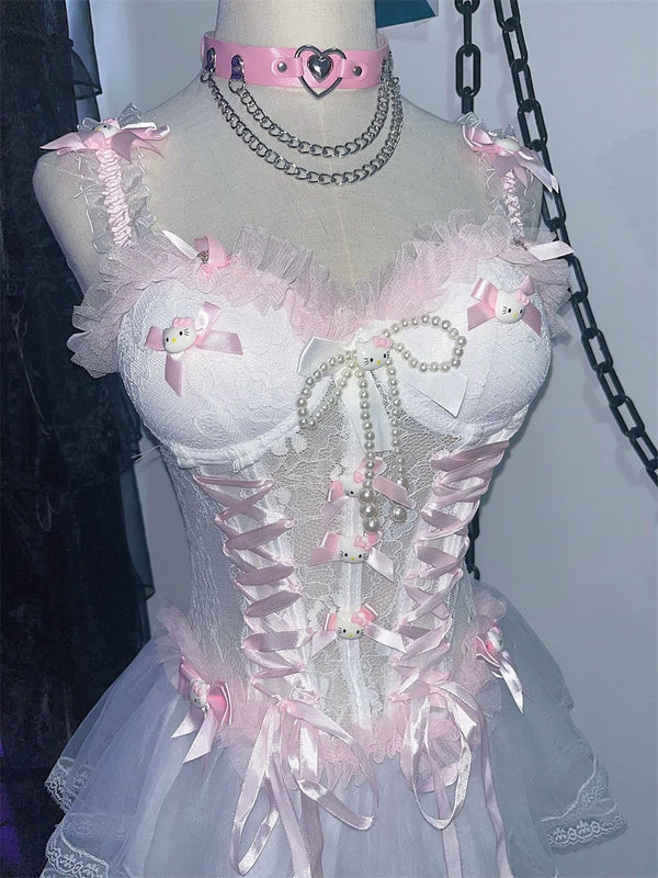 Sweet Lace Suspender Dress BL70