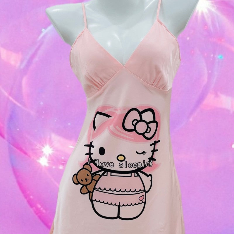 Pink suspender nightdress BL32