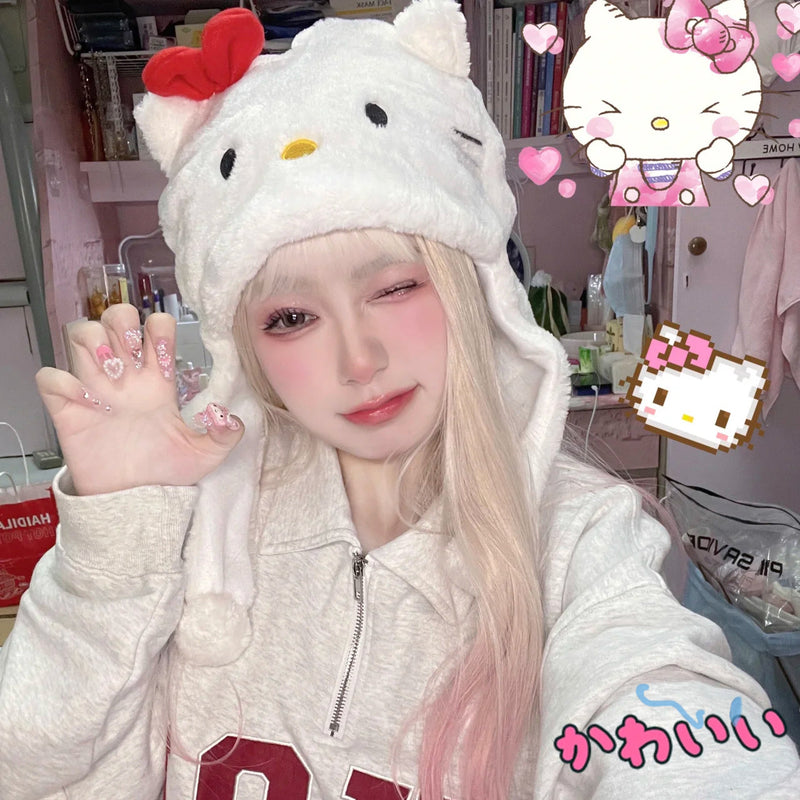 Plush warm scarf and hat BL33