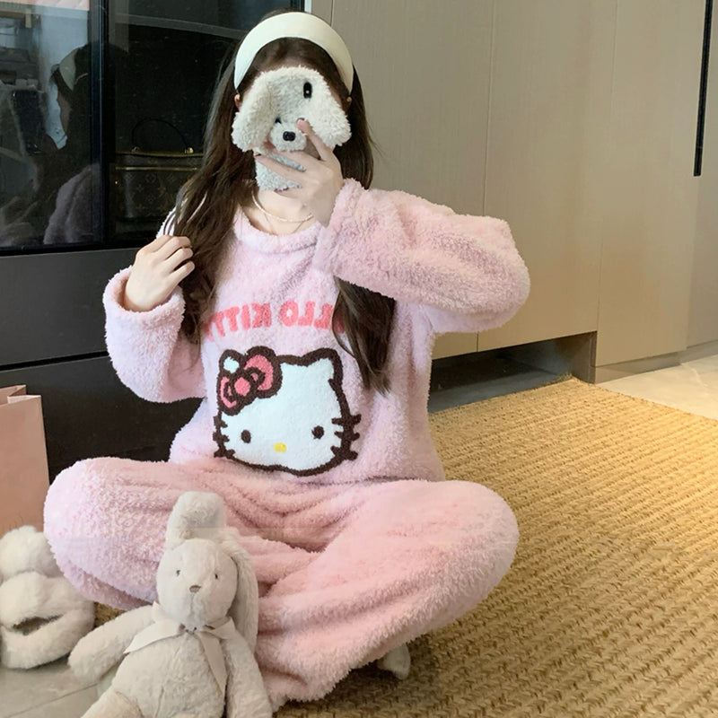 Cute plush pajamas set BL18