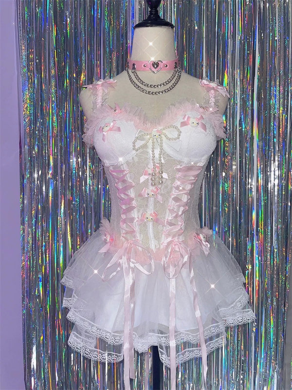 Sweet Lace Suspender Dress BL70