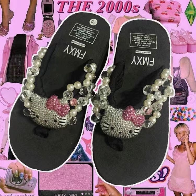 Cute rhinestone slippers BL27