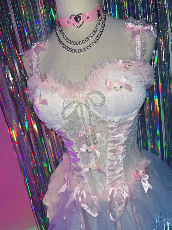 Sweet Lace Suspender Dress BL70