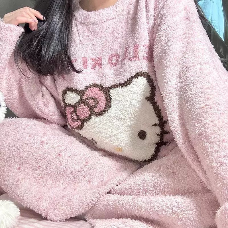 Cute plush pajamas set BL18