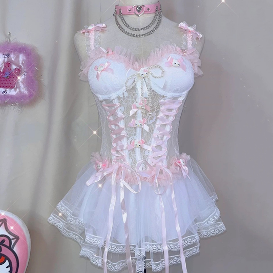 Sweet Lace Suspender Dress BL70