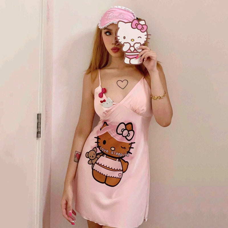 Pink suspender nightdress BL32