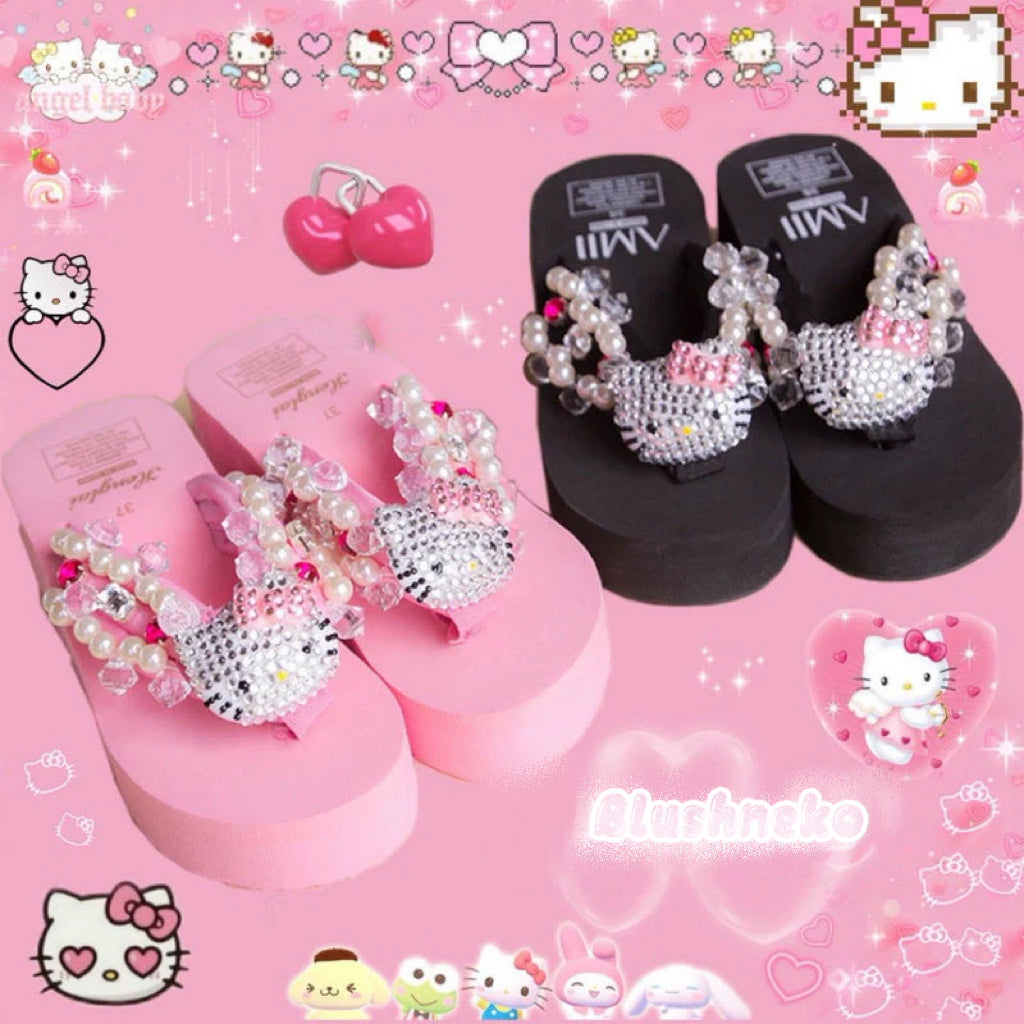 Cute rhinestone slippers BL27