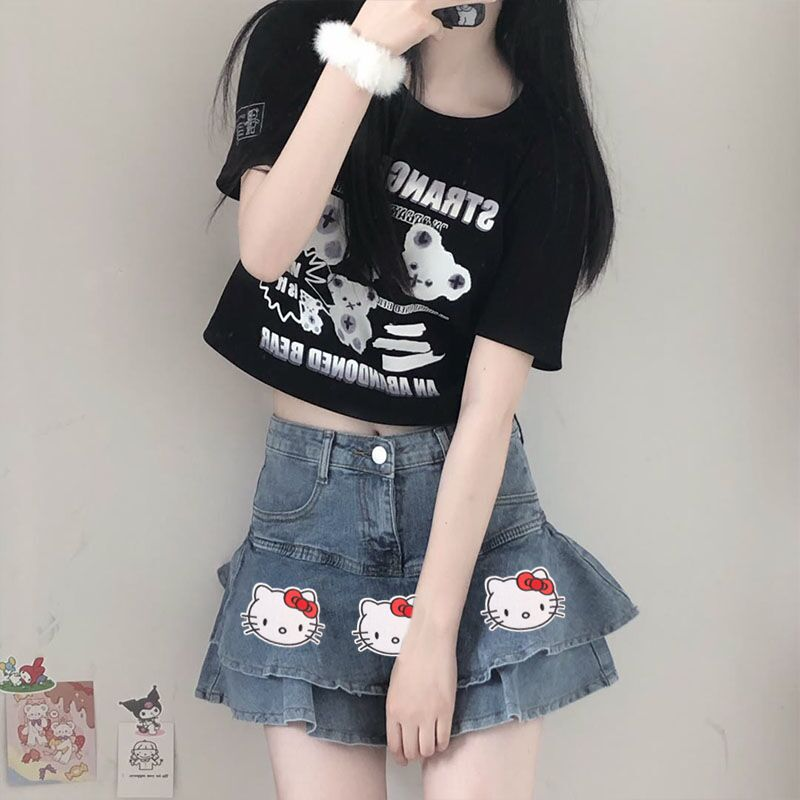 Cat denim skirt BL30