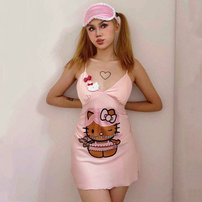 Pink suspender nightdress BL32