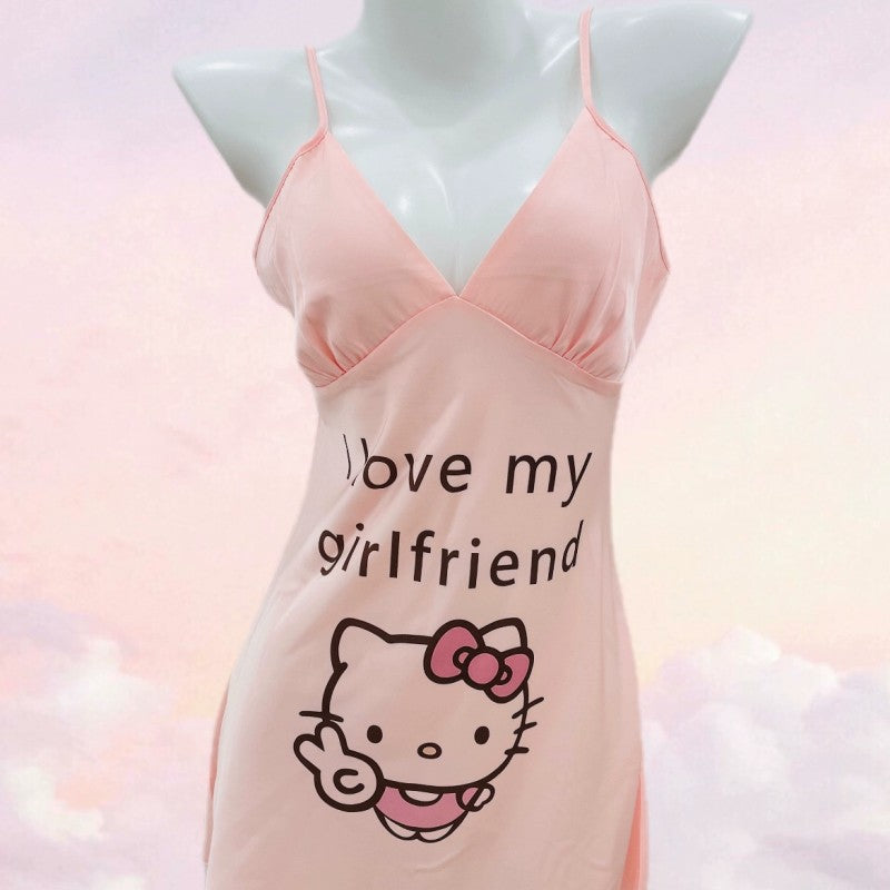 Pink suspender nightdress BL32